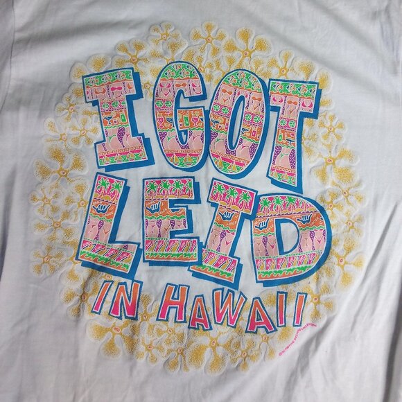 Hanes Other - Vintage I Got Leid In Hawaii Pun Neon T-Shirt